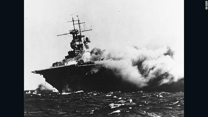 Xác tàu sân bay USS Wasp của Mỹ mới được một nhóm các nhà thám hiểm biển sâu từ Tàu Nghiên cứu Petrel phát hiện ở độ sâu 4.200m dưới nước ở Biển Coral, giữa Australia và New Guinea.