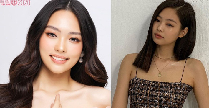 Lê Ngọc Trang - Jennie: Lê Ngọc Trang là trường hợp đặc biệt tại Hoa hậu Việt Nam 2020. Cô không có vẻ ngoài hao hao các đàn chị trong showbiz Việt mà lại giống Jennie (BlackPink).