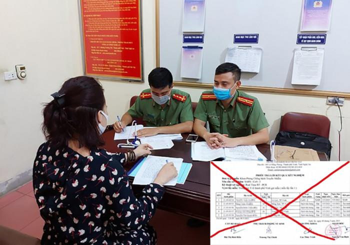 Ngày 7/5, Công an tỉnh Nghệ An triệu tập hai chủ tài khoản Facebook là ông P.Đ.L (SN 1950, trú tại Xóm 1, xã Nghi Phú, TP. Vinh) và bà N.T.H (SN 1987, trú tại khối Trường Tiến, phường Hưng Bình, TP. Vinh) đã đăng tải trên trang Facebook cá nhân hình ảnh Phiếu trả lời kết quả xét nghiệm của Trung tâm Kiểm soát Bệnh tật tỉnh Nghệ An đã bị chỉnh sửa, trong đó, phần kết của 4 người nêu rõ âm tính, còn kết quả xét nghiệm của anh N.T.A (trú tại phường Lê Lợi, TP. Vinh) được ghi là "SAR".