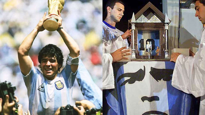 Ngoài Messi, một nhân vật nổi tiếng khác ở Argentina là cố danh thủ Maradona được biết đến nhiều nhất với bàn thắng “Bàn tay của Chúa” vào lưới đội tuyển Anh ở World Cup 1986. Kỹ năng bóng đá của ông đã truyền cảm hứng cho rất nhiều điều, đến mức có cả 1 nhà thờ và tôn giáo đã được tạo ra mang tên ông.