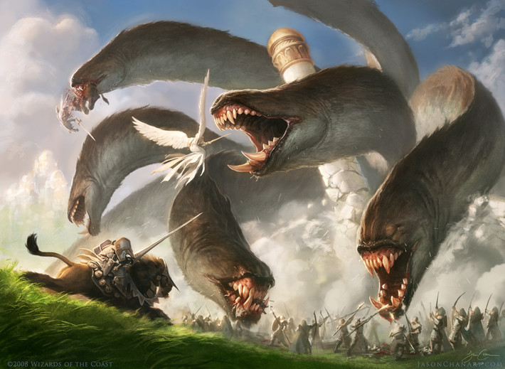Nhờ vậy, Hercules đã chặt từng cái đầu một của quái vật rắn nhiều đầu Hydra.