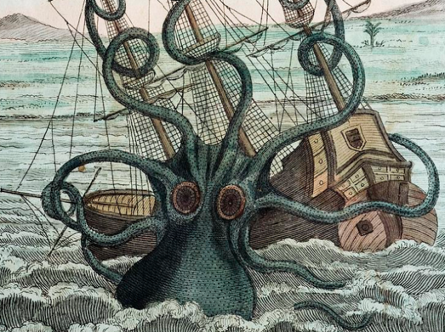 Quái vật thần thoại Kraken được cho là một trong những sinh vật đáng sợ nhất thế giới. Trong các thần thoại, nó được mô tả trú ngụ ở dưới đáy đại dương.