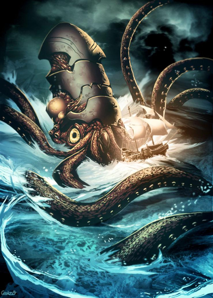 Không những vậy, Kraken còn có khả năng tạo ra những cơn sóng khổng lồ mỗi khi di chuyển hoặc trồi lên trên mặt biển.