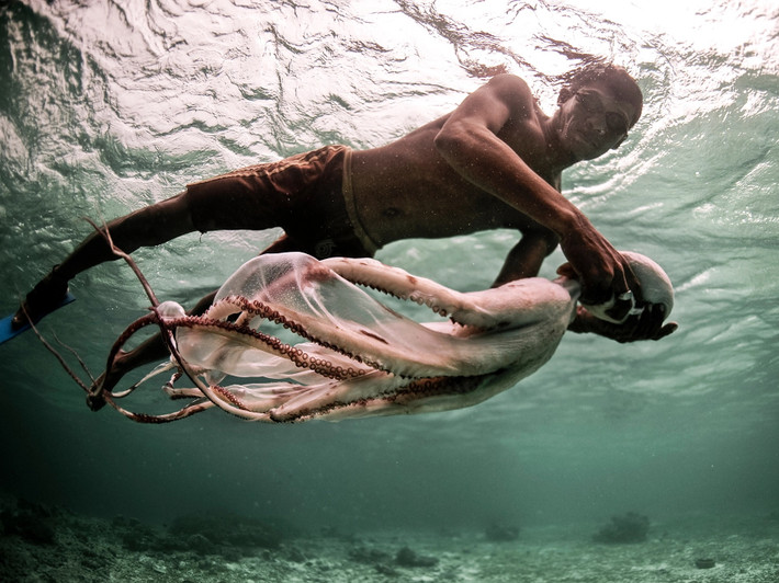 Bộ tộc "người cá" Bajau sống rải rác ở Đông Nam Á từ Indonesia tới Philippines và Malaysia. Đây là bộ tộc bán du mục, cuộc sống gắn liền với đại dương.