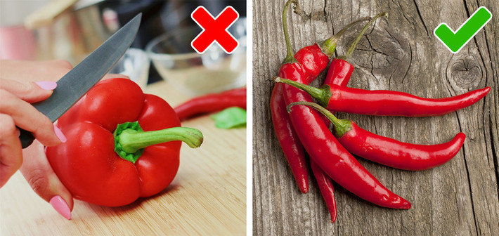 Ớt cay giúp giảm cân tốt hơn các loại ớt chuông vì chất capsaicin làm tăng quá trình trao đổi chất, giảm cảm giác thèm ăn.