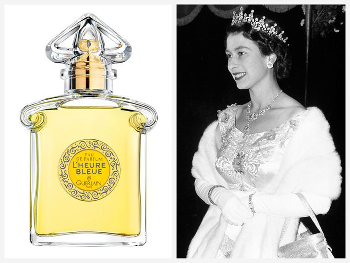 Nữ hoàng Elizabeth II rất chuộng mẫu nước hoa được sáng chế từ năm 1912 L’heure Bleue của thương hiệu Guerlain. Mùi hương của L’heure Bleue mang tính cổ điển, lãng mạn với hương cam chanh, hồi xen lẫn hương gia vị cay nồng.