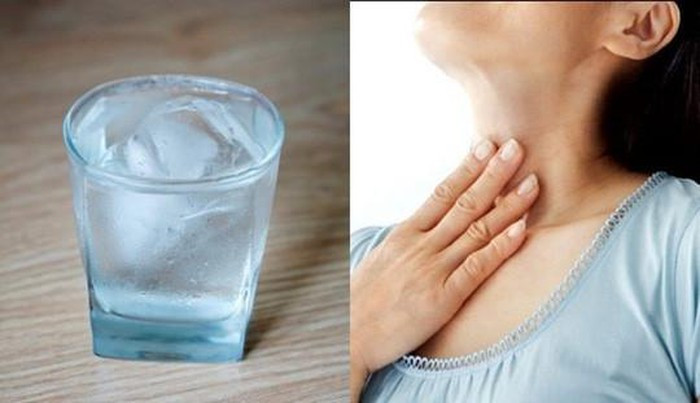 Đau họng: Khi uống đá lạnh vào ngày nắng nóng, khả năng bị đau họng và nghẹt mũi rất cao. Nguyên nhân vì uống nước đá lạnh nhiều sẽ làm khô lớp nhầy bảo vệ niêm mạc cổ họng. Nó gây nên hiện tượng bỏng lạnh, từ đó khiến cổ họng của bạn bị rát và tổn thương. Vì thế, vi khuẩn dễ xâm nhập dẫn đến viêm họng cấp nguy hiểm.
