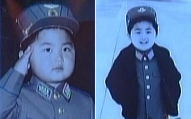 Ảnh hồi bé của Kim Jong-un được hé lộ. Ảnh: Telegraph.