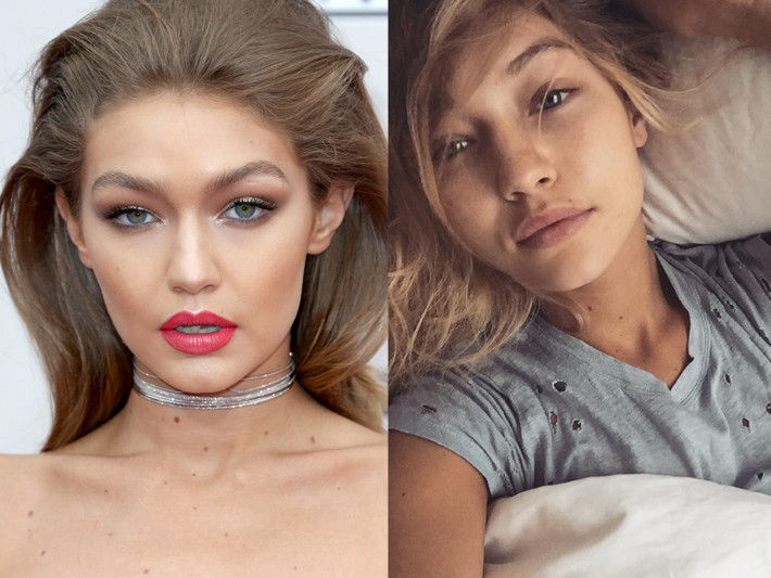 Siêu mẫu người Mỹ Gigi Hadid khoe ảnh không trang điểm với người hâm mộ. Ảnh: Getty.