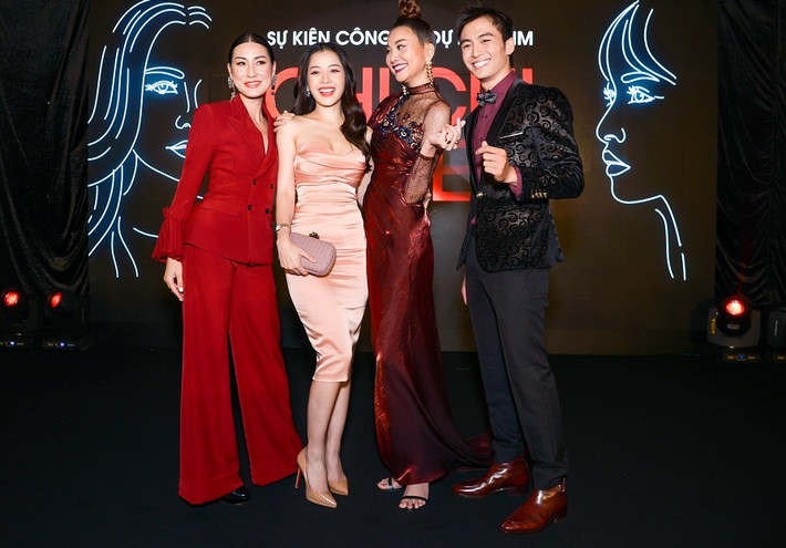 Kathy Uyên cùng bộ ba nhân vật chính Thanh Hằng, Chi Pu, Lãnh Thanh.