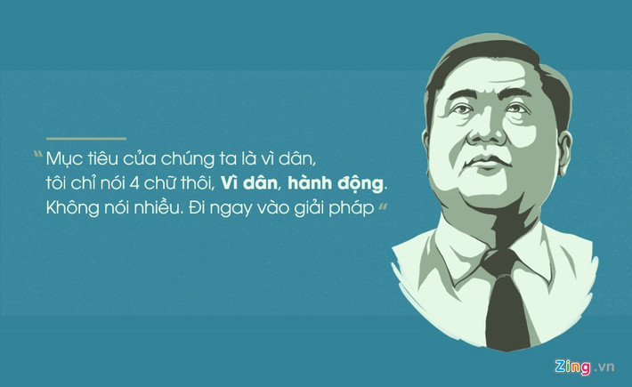 Sau các cuộc làm việc với Bộ Tư lệnh và Công an TP HCM, ông Thăng chọn Củ Chi, cái nôi của phong trào cách mạng Sài Gòn, là địa phương làm việc đầu tiên vào sáng 18/2. Tại đây, ông Thăng nhấn mạnh đến quan điểm vì dân. Ảnh Zing.