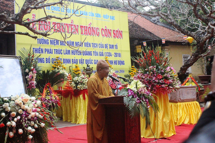 Sáng nay (23/2, tức 16 tháng Giêng âm lịch), tại khuôn viên chùa Côn Sơn, Khu di tích Côn Sơn - Kiếp Bạc, UBND tỉnh Hải Dương tổ chức lễ hội Côn Sơn - Kiếp Bạc 2016 và công bố quyết định công nhận bia Thanh Hư Động, chùa Côn Sơn là bảo vật quốc gia. Phó Chủ tịch nước Nguyễn Thị Doan,cùng lãnh đạo các cơ quan ban ngành trung ương, lãnh đạo tỉnh Hải Dương và đông đảo người dân đến dự hội.