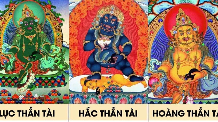 2. Câu chú từng vị Thần Tài: - Hắc Thần Tài: "Om Indrayani Mukham Bhramari Svaha" - "Om Dzambhala Din Draye Svaha" - Hoàng Thần Tài: “Om Jambhala Jalendraya Svaha” – “Om Dzambhala Dzalim Dzaye Svaha” - Lục Thần Tài: "Om Dzambhala Dzalim Dzaye Svaha" - Hồng Thần Tài: "Om Dzambhala Dzalim Dzaya Nama Mumei E She E" - Bạch Thần Tài: "Om Padma Trotha Arya Dzambhala Siddhaya Hum Phat"