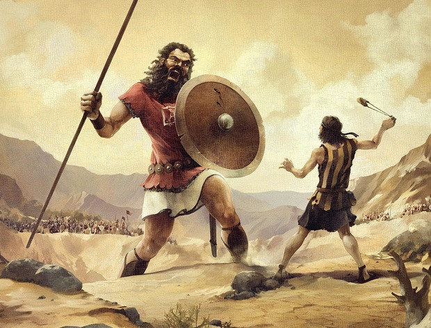 Trong một trận chiến, David đánh bại một trong những chiến binh mạnh nhất của người Philistine. Đó chính là người khổng lồ Goliath cao tới 3m.