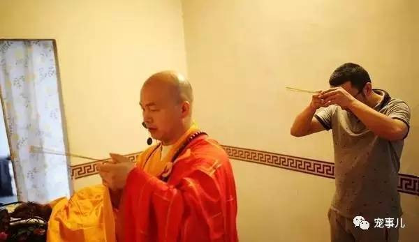 Có những chủ nhân còn cẩn thận mời cả nhà sư về để đọc kinh siêu độ cho chó cưng ngay trong đám tang. Thậm chí cũng hương khói giống như trong đám tang của con người. (Nguồn Sohu)