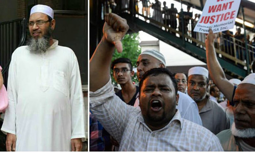 Nhà lãnh đạo Hồi giáo Maulama Akonjee, 55 tuổi và trợ lý Thara Uddin, 64 tuổi, bị ám sát sau khi ra khỏi thánh đường al-Furqan Jame, thành phố New York, Mỹ ngày 13/8/2016. Sự việc gây chấn động dư luận này đã kích động người Hồi giáo sinh sống và làm việc tại New York xuống đường vì cho rằng đây là một hành động nhắm vào cộng đồng người Hồi giáo.