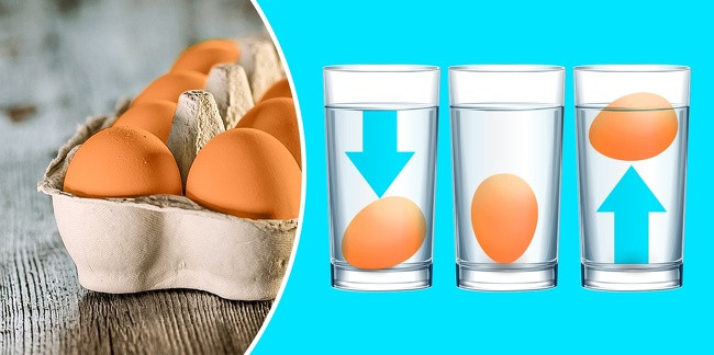 Để thử xem trứng có bị hỏng không, bạn chỉ cần mang một ly hay một bát đầy nước và thả những quả trứng vào đó. Nếu trứng chìm thì nó vẫn chưa hỏng. Ngược lại, nếu trứng nổi trên mặt nước, nó đã bị hỏng.