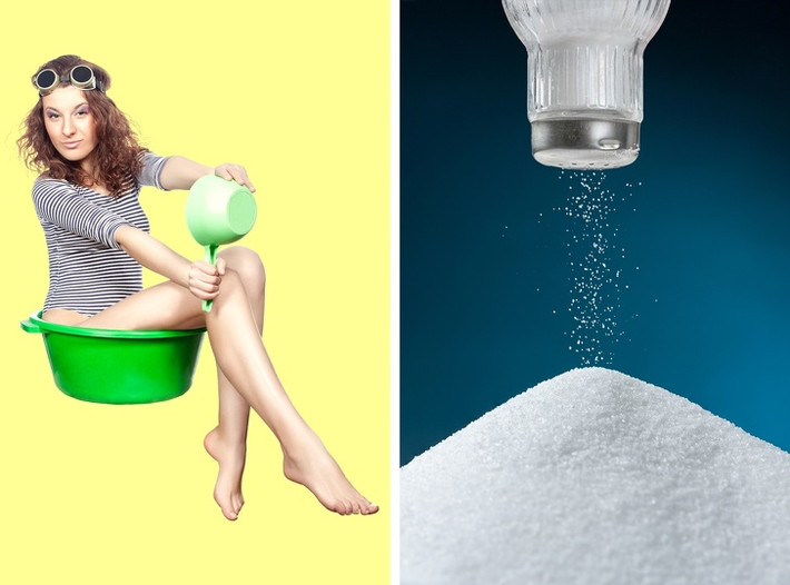 Tắm nước muối nóng có tác dụng giảm đau và có thể giúp loại bỏ chứng viêm. Một trong những cách hiệu quả nhất để điều trị bệnh trĩ là tắm muối. Ảnh: BS.