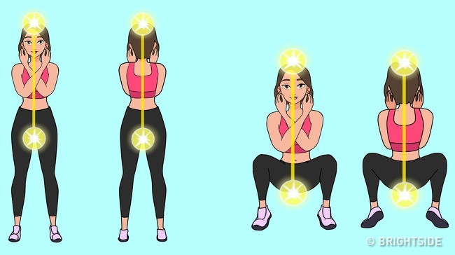 Bước 5. Bắt đầu làm squats: Hít vào qua mũi và từ từ ngồi xổm. Để tránh thêm áp lực lên đầu gối, hãy chắc chắn rằng đầu gối của bạn không vượt qua mắt cá chân. Đứng lên khi bạn thở ra. Lặp lại bài tập khoảng 2-3 phút. Hãy nhớ giữ thẳng lưng và lưỡi của bạn luôn chạm vào vòm miệng.