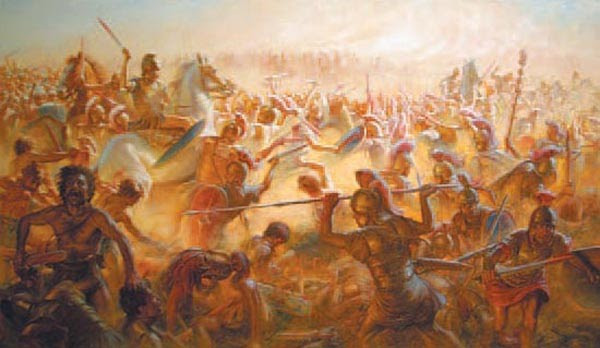 Trong giai đoạn đầu của cuộc chiến, quân đội Carthage đẩy lùi các đợt tấn công của lực lượng La Mã.