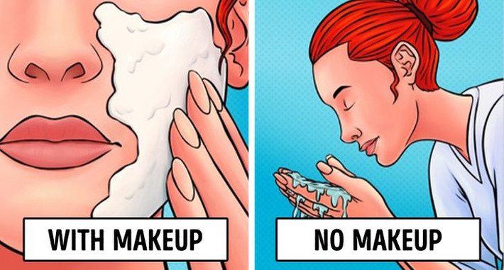 8. Việc chăm sóc da dễ dàng và tiết kiệm hơn: Bất kể là mỹ phẩm rẻ tiền hay đắt tiền, lớp trang điểm đều sẽ gây bít lỗ chân lông. Khi đó bạn có thể cần nhiều liệu pháp điều trị da khác nhau, trong đó có khám da liễu. Khi bạn ngừng trang điểm, da sẽ không cần điều trị nhiều, bạn chủ yếu cỉ cần làm sạch mặt bằng nước và sữa rửa mặt. Ảnh: BS. Mời độc giả theo dõi video "Bí quyết làm đẹp của sao Việt". Nguồn: VTC.