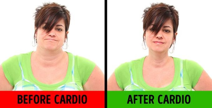Tập cardio: Theo các nhà nghiên cứu tại Đại học Ottawa, Canada, các bài tập cardio như bơi lội, chạy bộ, đi bộ nhanh và đi xe đạp giúp giảm mỡ trong toàn cơ thể, bao gồm cả mỡ ở mặt và cổ. Những bài tập này thúc đẩy quá trình trao đổi chất và đốt cháy chất béo, giúp bạn giảm cân và mỡ ở cổ, mặt.