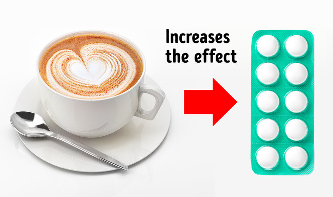 Tương tác với thuốc: Các nhà khoa học Đức phát hiện ra rằng sự tương tác giữa caffeine và thuốc giảm đau làm tăng tác dụng của chúng.