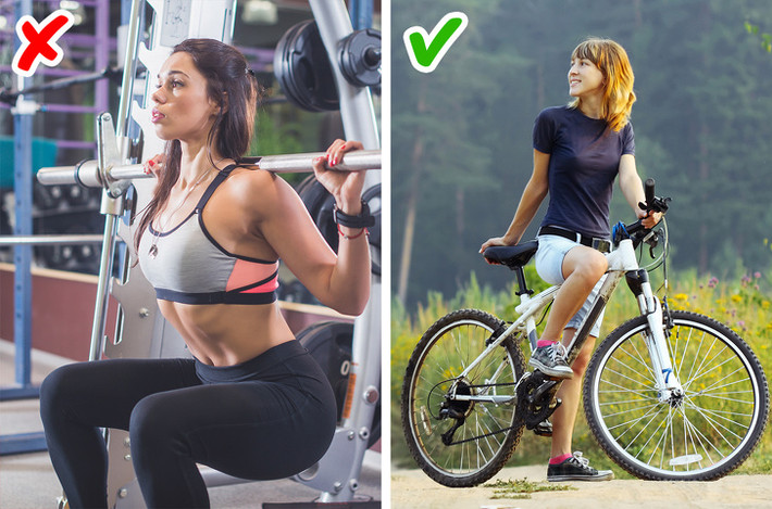 Nguyên tắc 9: Chọn các hoạt động thể chất mà bạn thích. Không cần đến phòng gym, hãy chọn các hoạt động mang lại cho bạn niềm vui như đạp xe hay bơi lội.