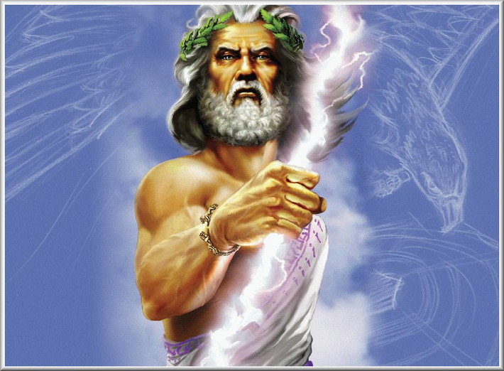 2. Trong thần thoại Hy Lạp, thần Zeus được mô tả là một vị thần quyền năng. Vị thần này thường thể hiện sức mạnh thông qua những tia sét hung dữ.