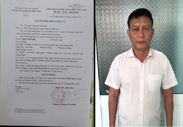.. và Ngô Văn Trọng (48 tuổi, nơi cư trú số 18, Nguyễn Trung Ngạn, phường Khuê Trung, Quận Cẩm Lệ, TP Đà Nẵng).