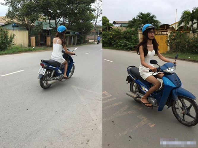 "Cô gái lưng đàn bà, mặt đàn ông" khiến "500 anh em" phát hoảng. Ảnh: Facebook.