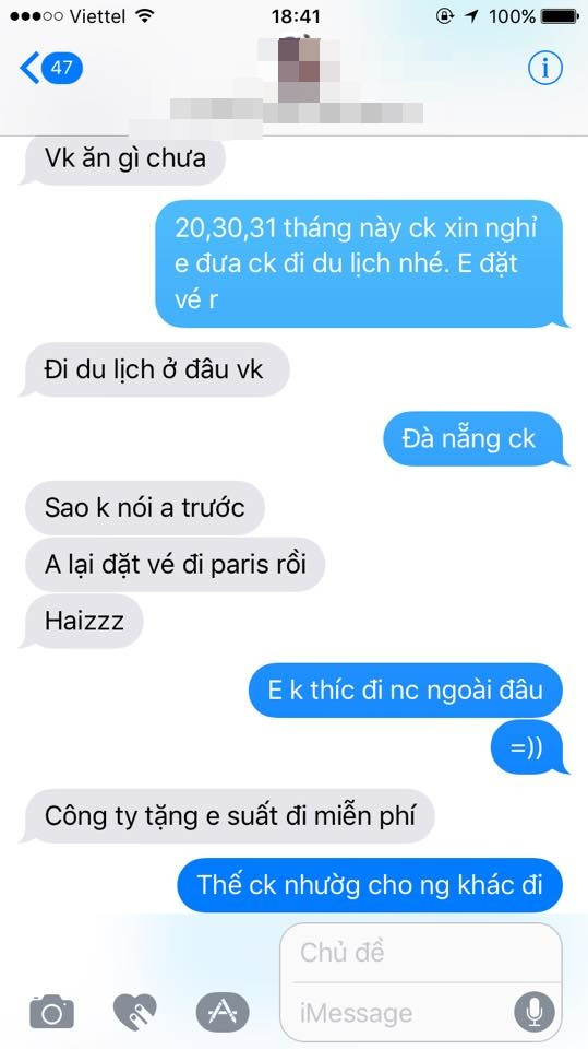 Thậm chí, ông chồng này còn nhắn tin troll lại vợ mình.