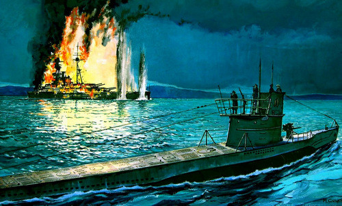Kế đến, thuyền trưởng Prien chỉ huy tàu ngầm U-47 ra lệnh phóng hàng loạt ngư lôi về phía thiết giáp hạm HMS Royal Oak.