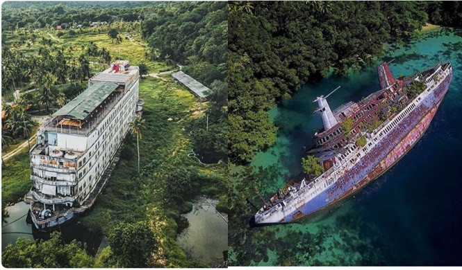 Những con tàu du lịch nhiều năm bị bỏ hoang tạo nên cảnh đẹp ma mị. Ảnh: Urban Explorer.