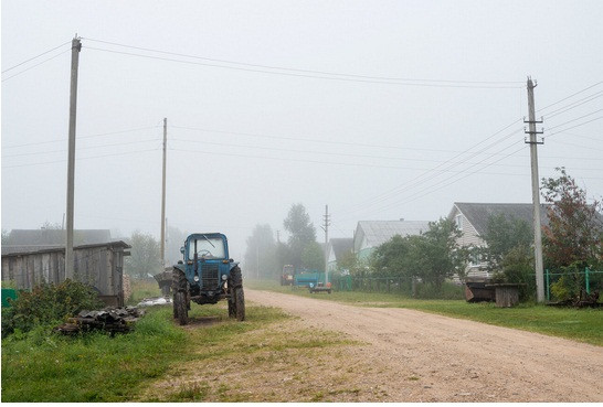 Một ngôi làng mù sương ở Vùng Vologda.