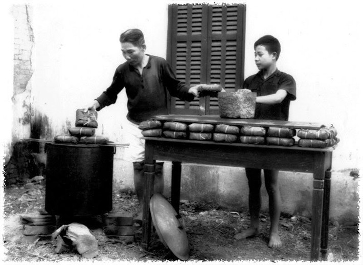Bánh chưng ngày tết.
