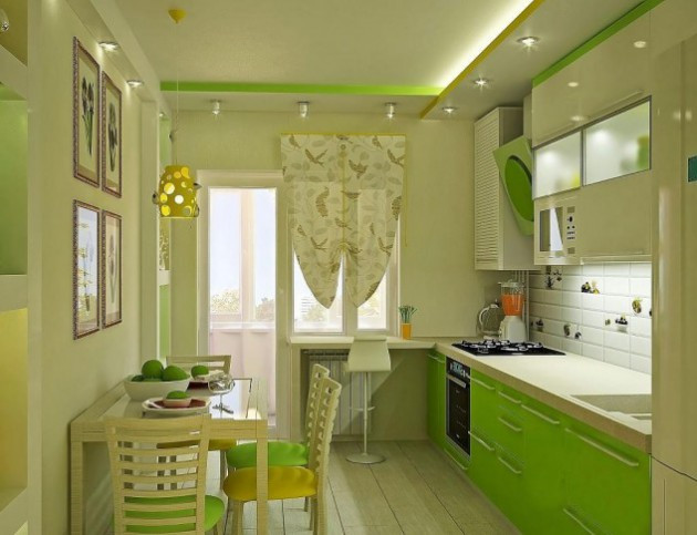 Bạn có thể kết hợp những chi tiết xanh lá nhỏ nhắn trong không gian bếp màu trắng chủ đạo.