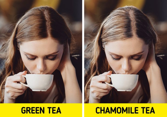 5. Trà xanh: Thêm chiết xuất trà xanh vào sản phẩm chăm sóc tóc (như dầu gội đầu hoặc dầu dưỡng tóc) cũng có thể giúp tóc chắc khỏe và trì hoãn sự phát triển của tóc bạc.