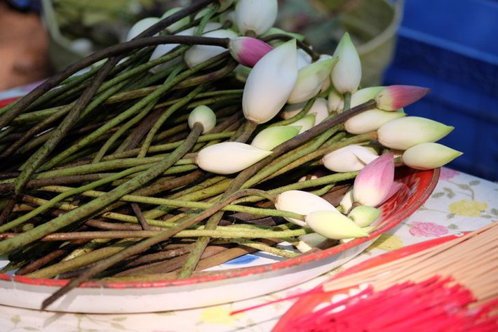 15. Thái Lan: Ăn búp sen. Những người phụ nữ Thái Lan mong dễ sinh thường nên ăn búp sen theo lời của một nhà sư truyền tụng. Làm như vậy được cho là sẽ mở rộng cơ thể của thai phụ như một bông hoa sen, giúp việc sinh nở dễ dàng hơn. Ảnh: BS.