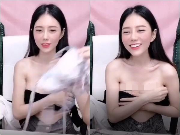 Hot girl Đài Loan Wang Ying gây xôn xao trong cộng đồng mạng vì sự cố lộ vòng một trên sóng trực tiếp.