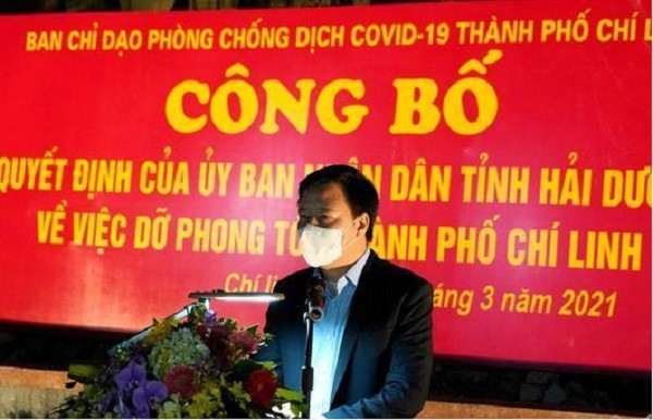 Phát biểu công bố dỡ phong toả TP Chí Linh, Bí thư Tỉnh ủy Hải Dương Phạm Xuân Thăng biểu dương Ban thường vụ Thành ủy Chí Linh, nhân dân TP và các lực lượng trên tuyến đầu chống dịch đã góp phần đẩy lùi dịch bệnh trên địa bàn cũng như toàn tỉnh Hải Dương và giữ an toàn cho cả nước.