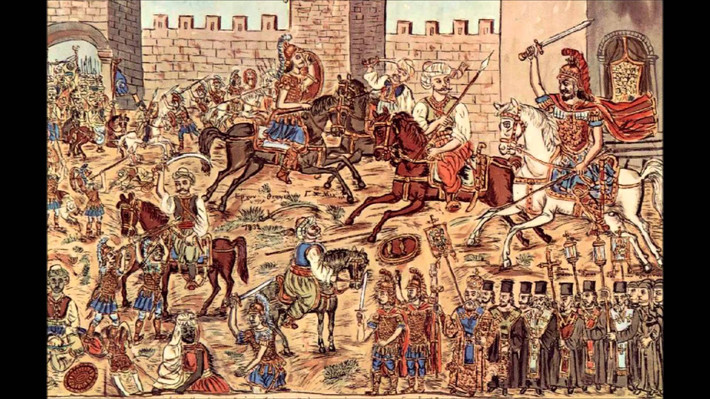 Binh sĩ Byzantine làm như vậy với mục đích chặn đường tiến công đoàn chiến thuyền của Ottoman áp sát thủ đô Constantinople.