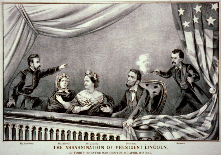 Tuy nhiên, vào ngày 14/4/1865, diễn viên sân khấu John Wilkes Booth đã thực hiện vụ ám sát Tổng thống Lincoln tại thủ đô Washington khiến ông mất mạng.
