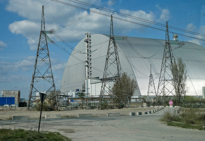 Khung cảnh vắng lặng, đìu hiu tại nhà máy Chernobyl.