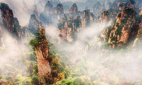 Trương Gia Giới là rừng quốc gia đầu tiên của Trung Quốc, được thành lập vào đầu những năm 1980. Nếu có gì đó quen thuộc về chốn bồng lai tiên cảnh này thì có thể là những cột đá lởm chởm kia. Đây chính là nguồn cảm hứng cho những ngọn núi lơ lửng trong bộ phim Avatar.