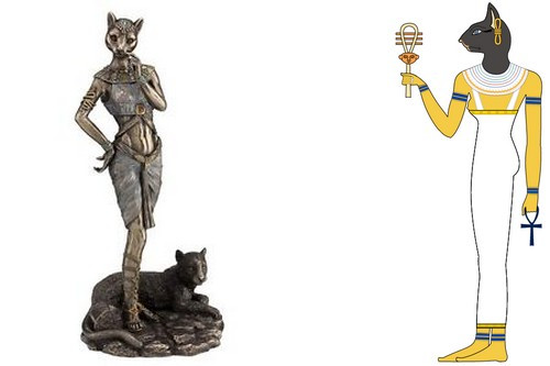 Theo thần thoại của người Ai Cập, nữ thần Bastet được miêu tả mang hình dáng của con mèo. Người dân xây dựng đền thờ vị thần này ở nhiều nơi để thờ cúng.
