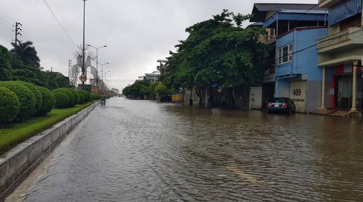 Cả tuyến phố vài km ngập trắng băng.