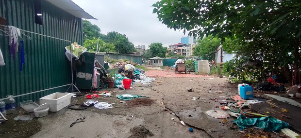 Hay rác thải tràn lan, cây cối um tùm, nhếch nhác.