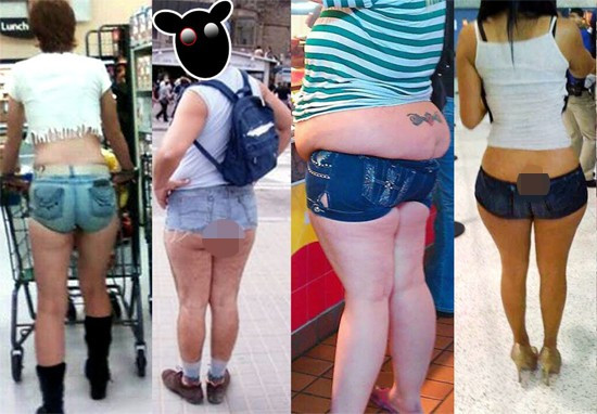 Đây chính là những thảm họa thời trang "dở khóc dở cười" với mốt quần short jeans cực ngắn chỉ hơn một găng tay.