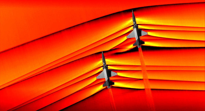 Boom Supersonic cho biết những dữ liệu thu thập được đã chứng minh có thể đạt được chuyến bay siêu thanh mà không bị nhiễu loạn bởi tiếng nổ lớn như tiếng nổ trên mặt đất. Ảnh: NASA.